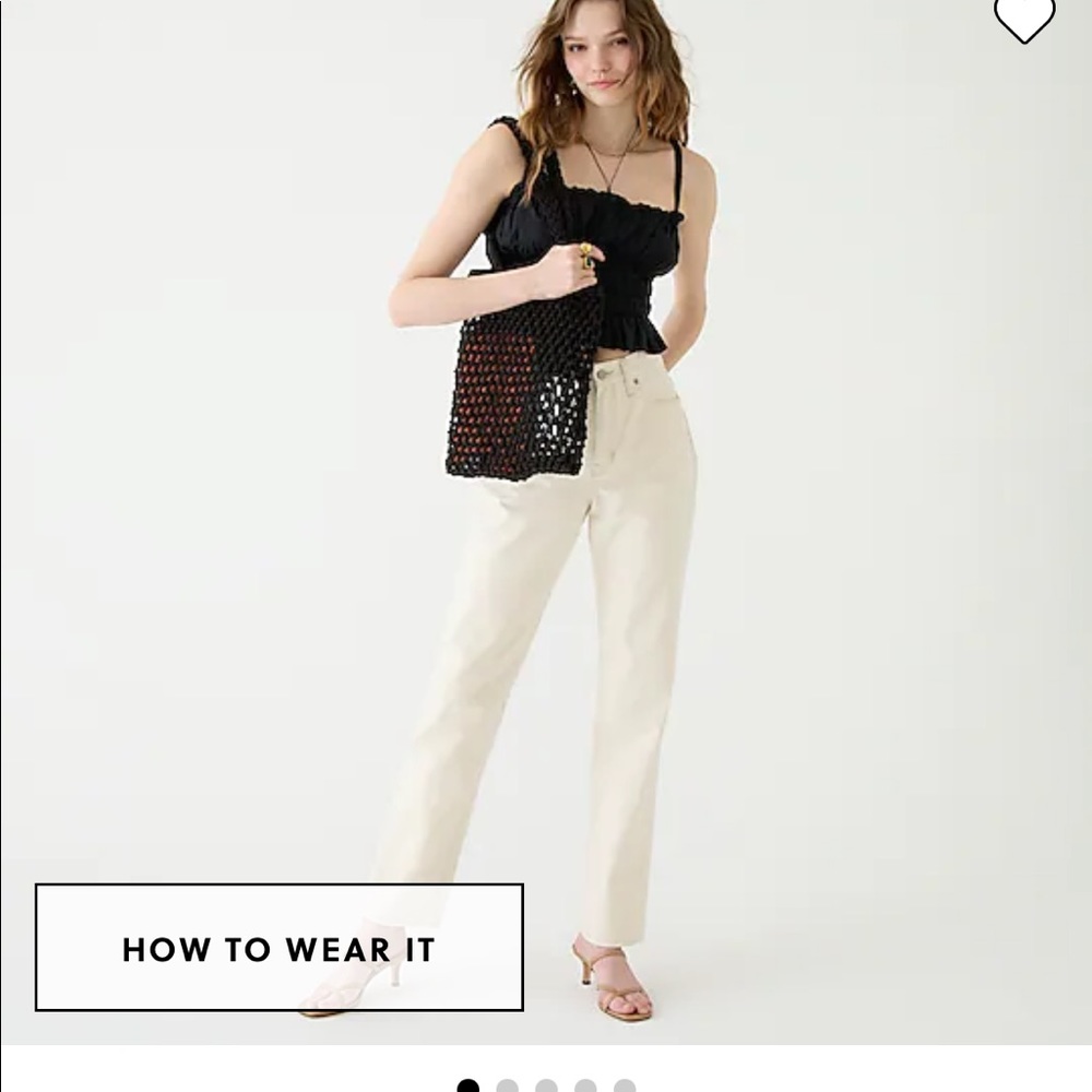 NWT jcrew tall high rise full length 90s classic straight jean in ecru